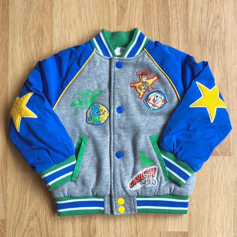 ‼️EUC Disney Boys Varsity Jacket/Puffer Coat-Toy Story, Woody, Buzz, Forky, Duke